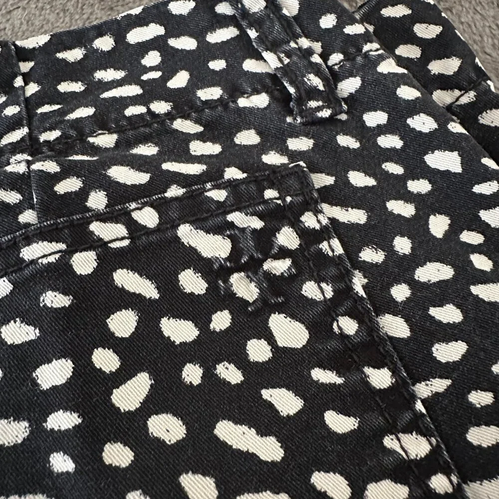 Tory Burch Pony Walker Dotted Black White Cargo Pants Women's 28